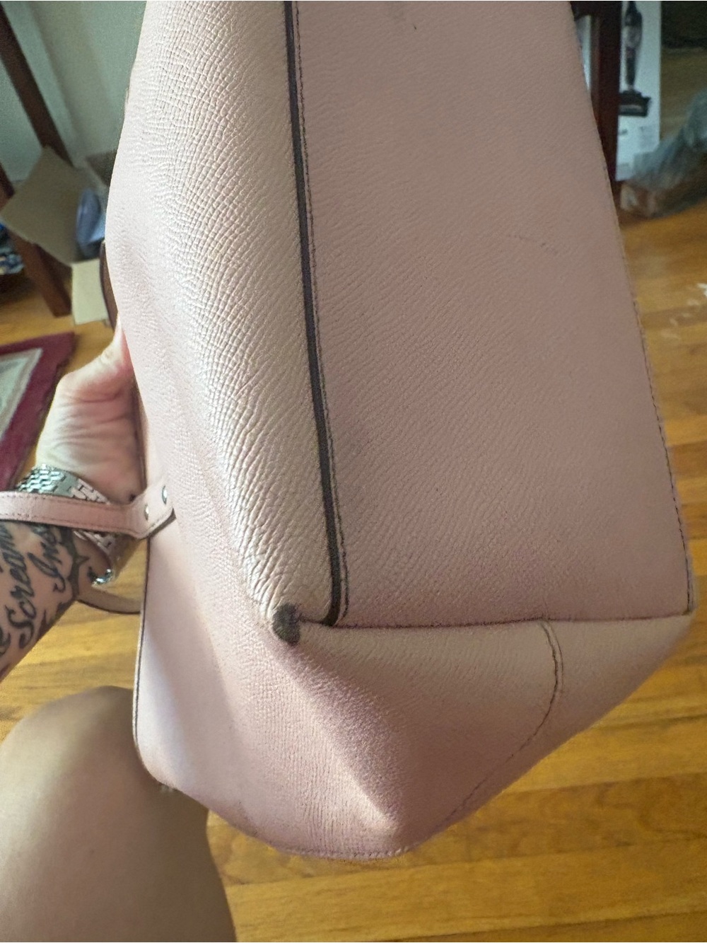 Coach Pink Leather Tote Bag needs work - Picture 5 of 7